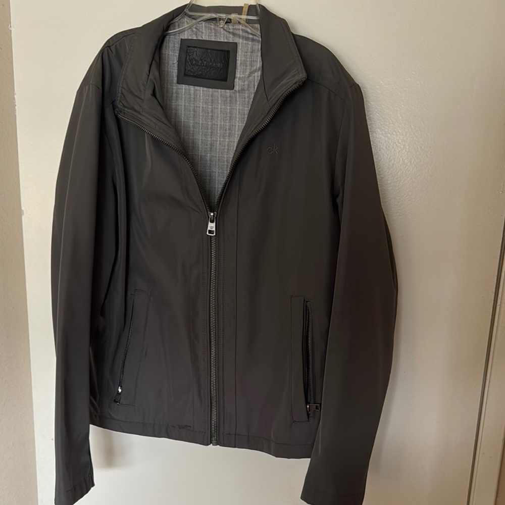 Calvin Klein Black Windbreaker with Modern Fitted Silhouette